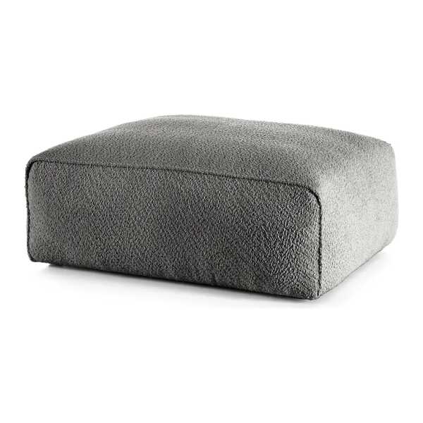 Polsterhocker 81 x 38 x 100cm Grau/Grau Teddy-Bouclé Stoff Bony: Grau