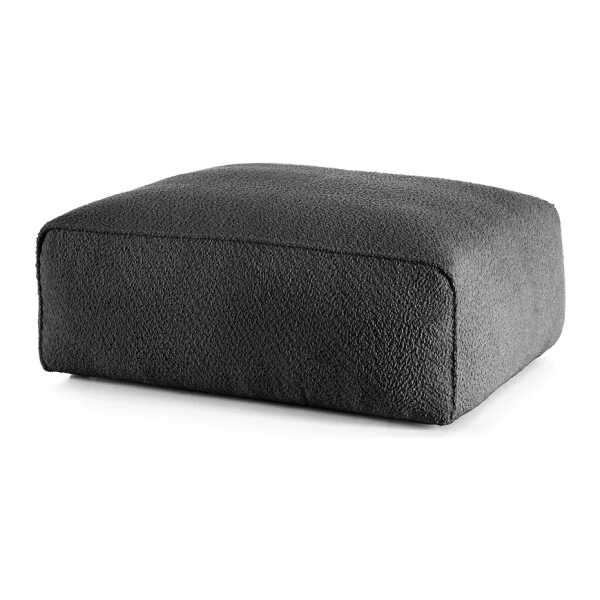 Polsterhocker 81 x 38 x 100cm Grau/Anthrazit Teddy-Bouclé Stoff Bony: Anthrazit
