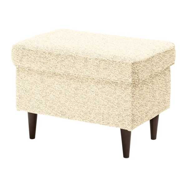 Polsterhocker 63 x 43 x 42cm Beige Teddystoff Svea: Creme