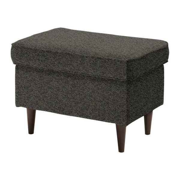 Polsterhocker 63 x 43 x 42cm Grau Teddystoff Svea: Anthrazit