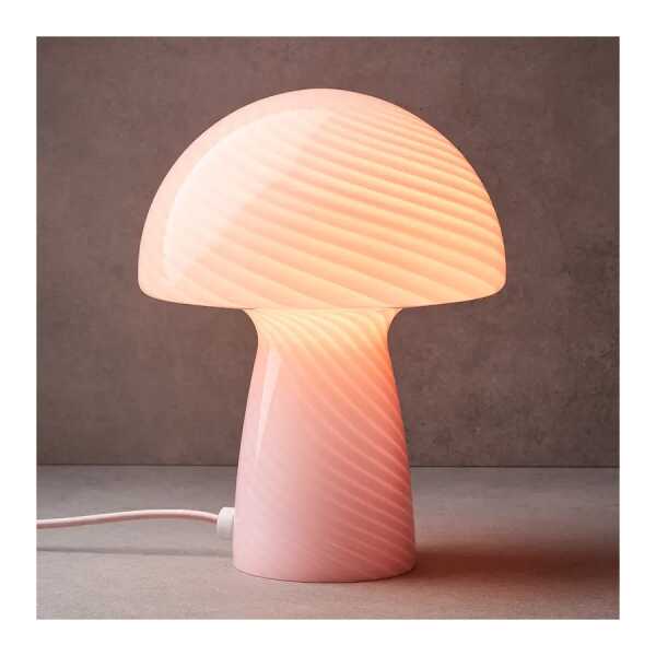 Tischleuchte Ø 22cm Pink/Rosa Glas Energiesparlampe/Glühlampe E27