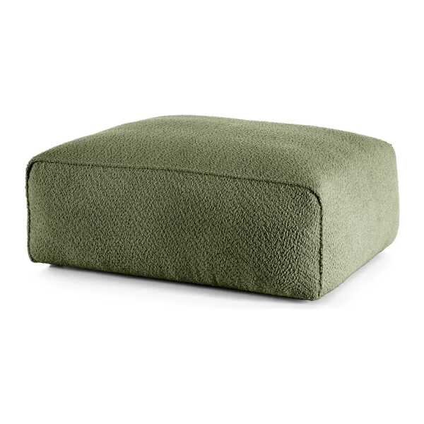 Polsterhocker 81 x 38 x 100cm Grün/Moosgrün Teddy-Bouclé Stoff Bony: Moosgrün