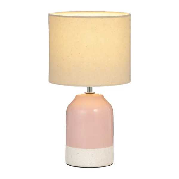 Tischleuchte Sandy Glow 18 x 33 x 18cm Pink/Beige/Rosa Mischgewebe E14