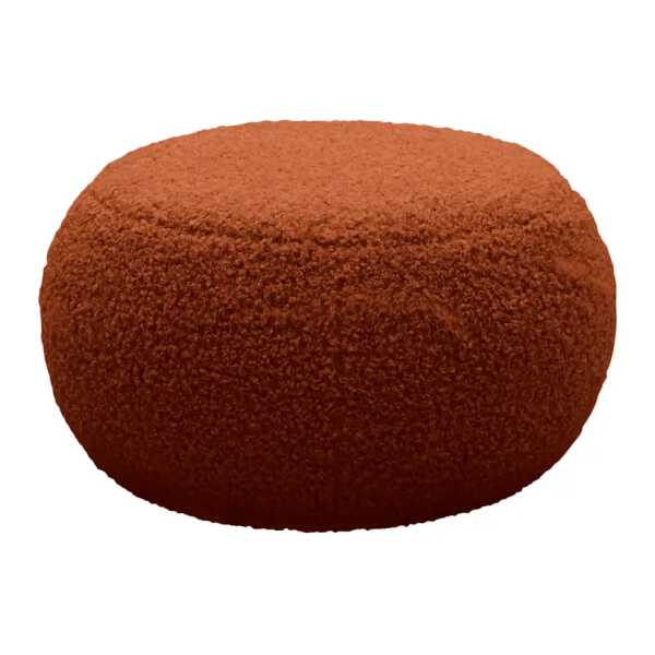 Polsterhocker STOOLA 65cm Braun Teddystoff Rola: Rostbraun
