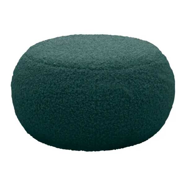 Polsterhocker STOOLA 65cm Blau Teddystoff Rola: Petrol