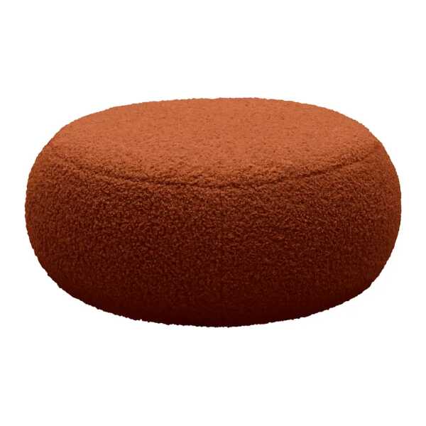 Polsterhocker STOOLA 85cm Braun Teddystoff Rola: Rostbraun