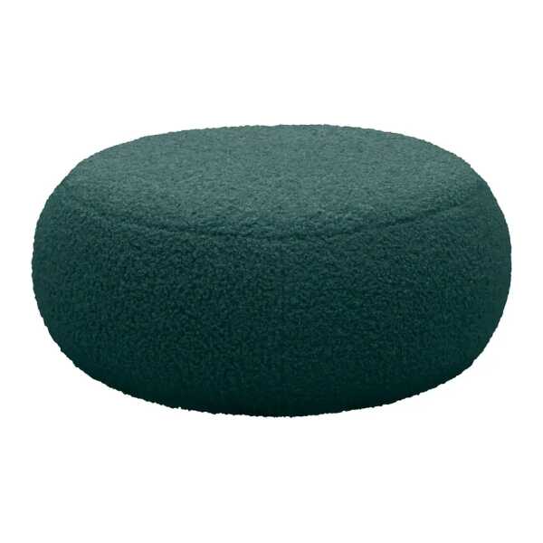 Polsterhocker STOOLA 85cm Blau Teddystoff Rola: Petrol