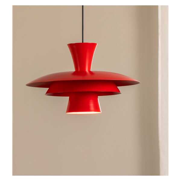 Hängeleuchte Plato, rot, Metall, Ø 38 cm, E27