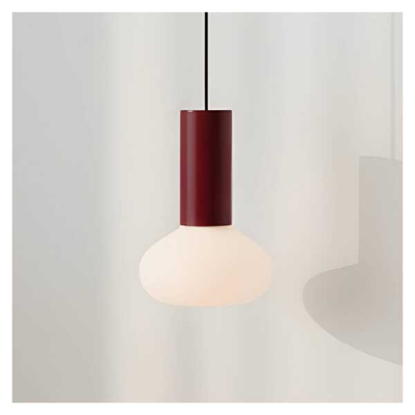 Hängeleuchte Flo, rot, 1-flammig, Glas