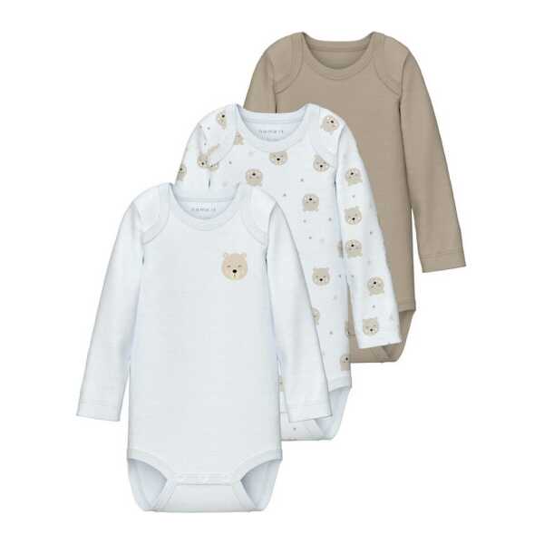 Name It Langarmbody (3-tlg) NBNBODY 3P LS OXFORD BEAR