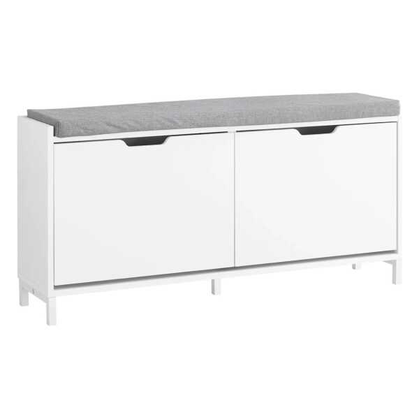 SoBuy Schmal Schuhbank mit Sitzfläche Schuhregal Sitzbank Weiß 105x52x24cm FSR151-L-W