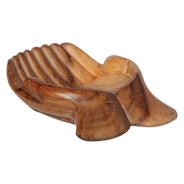 Wogeka Dekoschale Holz-Schale Hände Schmuck-Schale Snackschale Dekoration