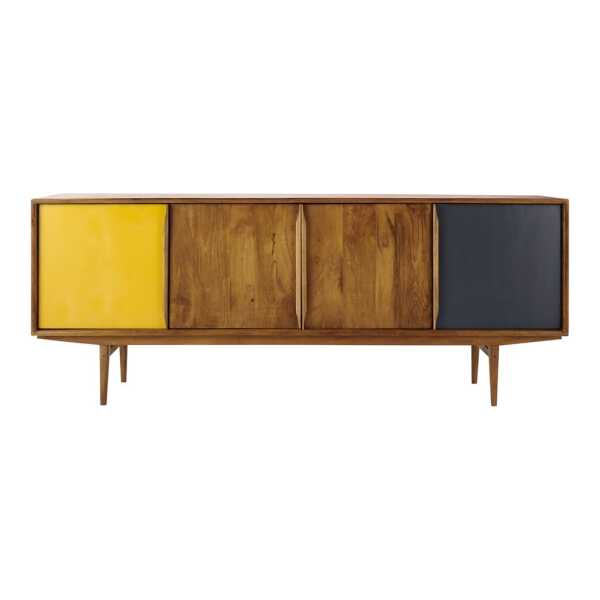 Vintage-Sideboard mit 4 Mangoholztüren, 220 cm