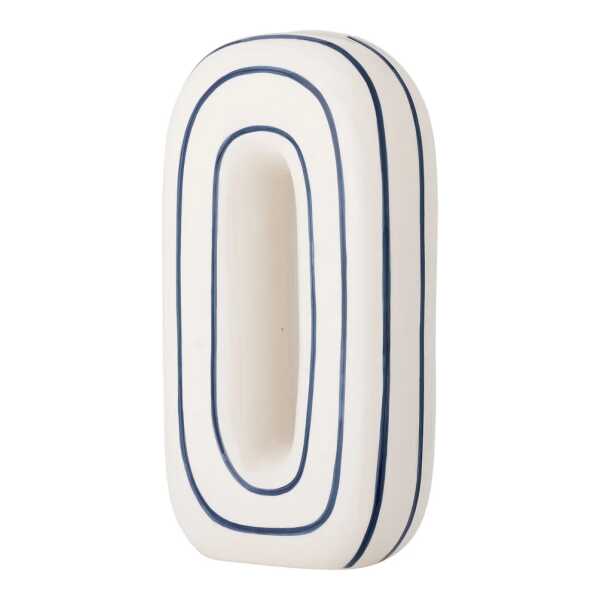 Bloomingville - Mae Vase, H 32 cm, weiß / blau