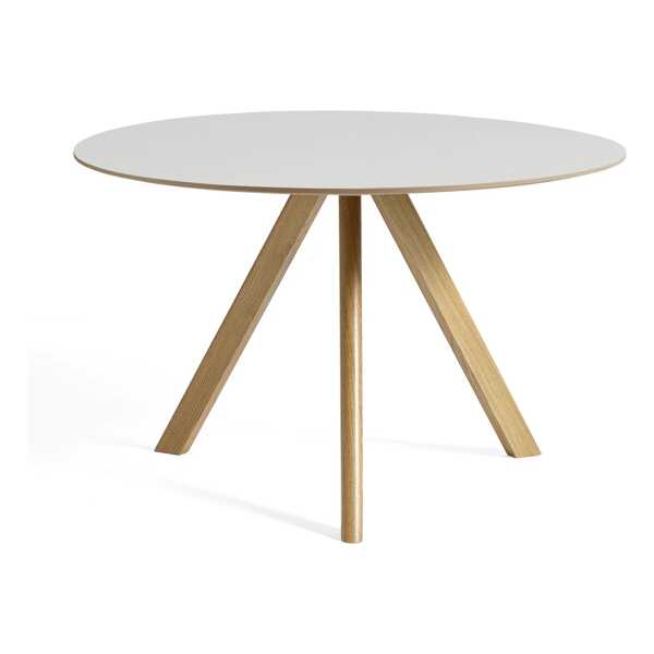 HAY - Copenhague CPH20 2.0 Tisch Ø 120 cm, Eiche lackiert / Linoleum off-white