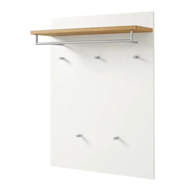 Garderobenpaneel I 80 x 109cm Weiß/Eiche/Weiß