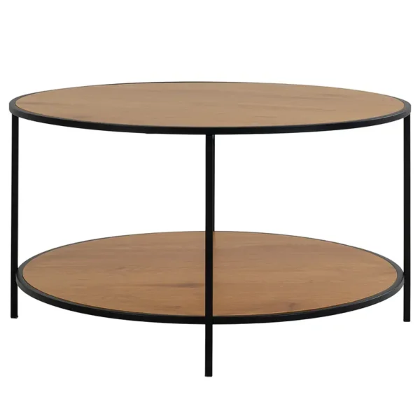 Couchtisch Tiva Ø 80cm Braun/Schwarz/Eiche Dekor