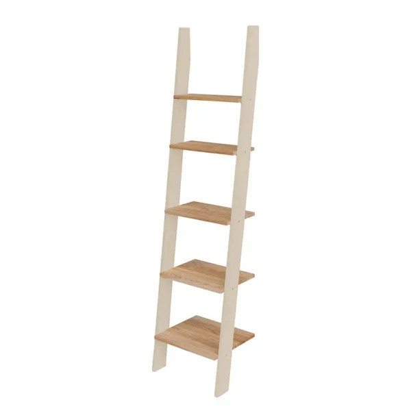 Leiterregal Typ B Esche Massiv, lackiert MDF Mitteldichte Holzfaserplatte , lackiert Braun/Beige 45 x 180 x 35cm