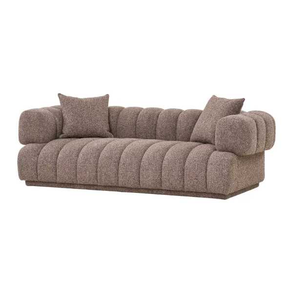 3-Sitzer Sofa Braun Bouclé 226 x 69 x 106cm
