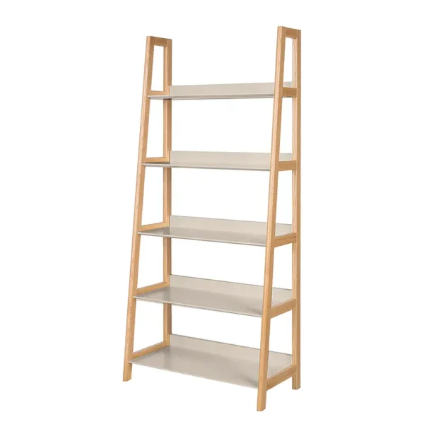 Leiterregal LINDHOLM Regalböden: MDF Mitteldichte Holzfaserplatte , lackiert & beschichtet Gestell: Massivholz Eiche, lackiert Beige/Taupe 80 x
