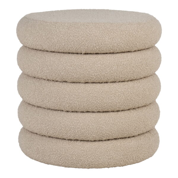 Brooklyn Sitzpouf mit Stauraum ø44x44 cm, Bouclé, beige