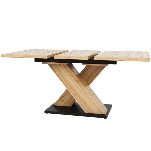 Ausziehbarer Esstisch 119-158,5×80 cm Kreuzgestell, Naturholz