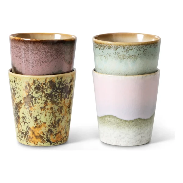 HKliving 70's Tasse 4er-Pack Serendipity