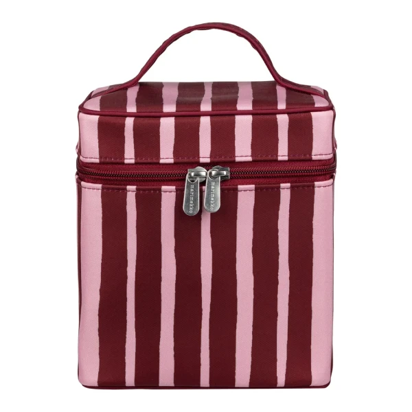 Marimekko - Otso Raide Kosmetiktasche, burgundy / pink