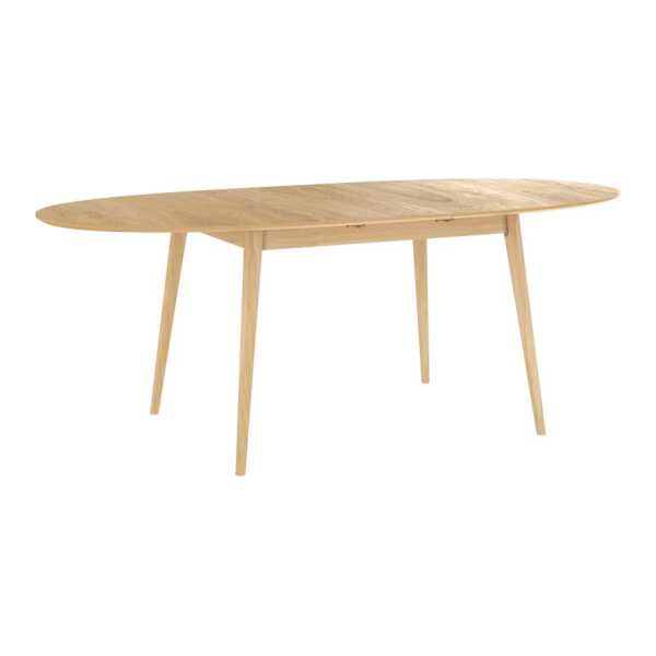 Ovaler ausziehbarer Esstisch aus hellem Holz, 170/200cm