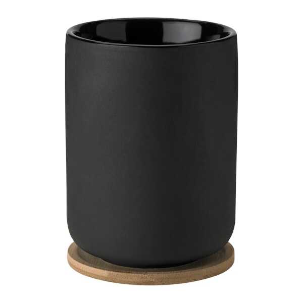 Stelton Theo Thermobecher mit Untersetzer 25 cl Black
