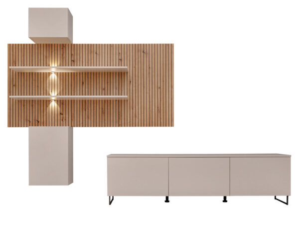 Furn.Design WOHNWAND Sand, Eiche Artisan GuenstigEinrichten