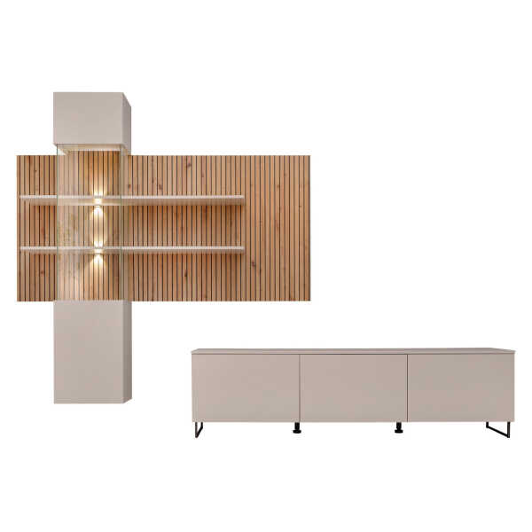 Furn.Design WOHNWAND Sand, Eiche Artisan GuenstigEinrichten