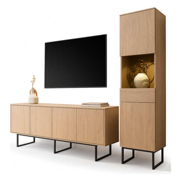 Furn.Design WOHNWAND Eiche