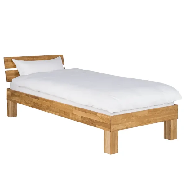 Massivholzbett AresWOOD II 90 x 200cm Massivholz Wildeiche, geölt Braun Wildeiche