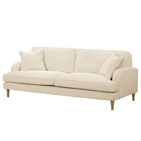 3-Sitzer Sofa Beige Cordstoff Lola 210 x 85 x 96cm Modern