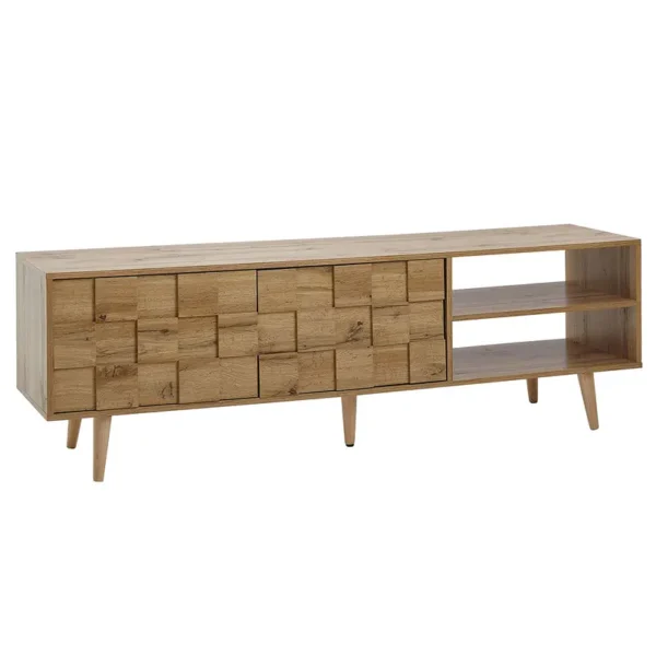 TV-Lowboard Timbues Korpus: Spanplatte, foliert Beine: Eiche Massiv Braun 160 x 51 x 40cm