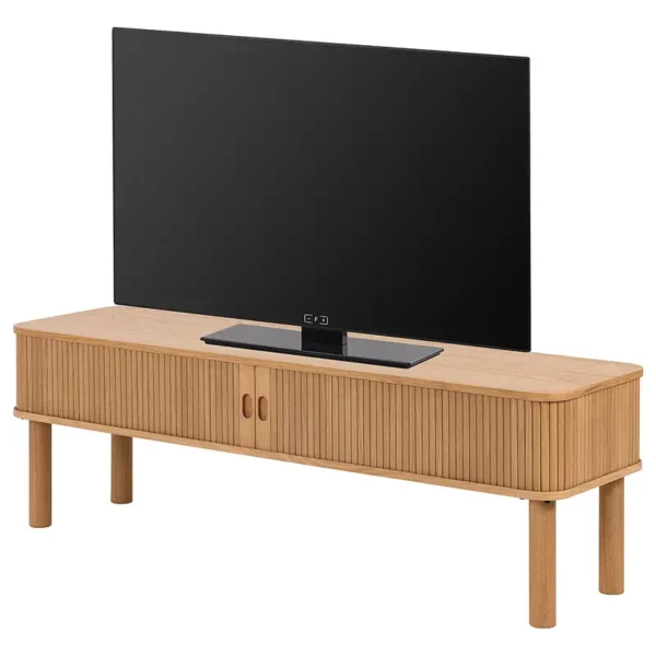 TV-Lowboard Deckplatte & Front: MDF Mitteldichte Holzfaserplatte , furniert & lackiert Korpus: Spanplatte, beschichtet Braun 140 x 45 x 40cm