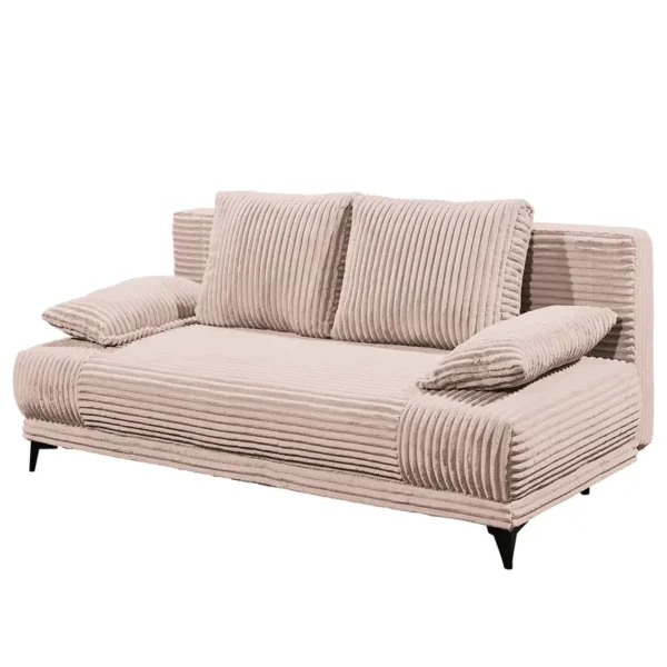 Schlafsofa Delhart Pink Cordstoff Amba 211 x 96 x 105cm mit Schlaffunktion