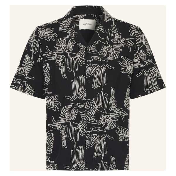 Les Deux Resorthemd Liam Boxy Fit schwarz