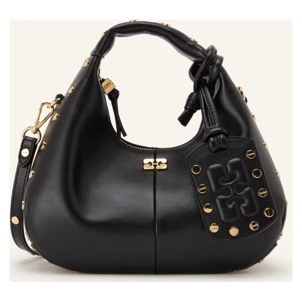 Ganni Handtasche Mit Nieten rot