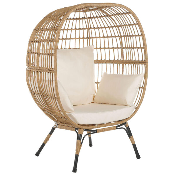 Beliani GARTENSESSEL Beige, Natur, Beige, Schwarz