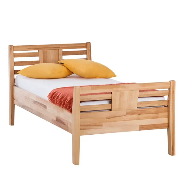 Massivholzbett AmyWOOD 90 x 200cm Massivholz Kernbuche, geölt Braun/Beige/Kernbuche Kernbuche