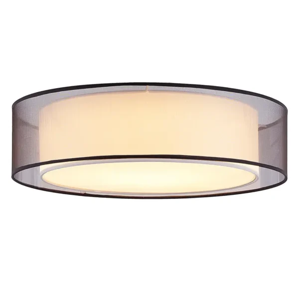 LED-Deckenleuchte Chloe 50 x 16 x 50cm Grau Mischgewebe Nicht austauschbare LEDs