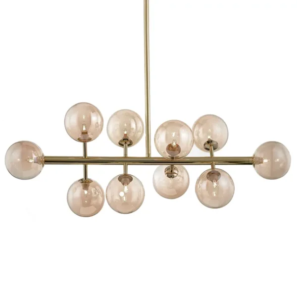 Deckenleuchte 10-flammig 88 x 70 x 36cm Gold/Gold Material: Glas, Metall LED G9