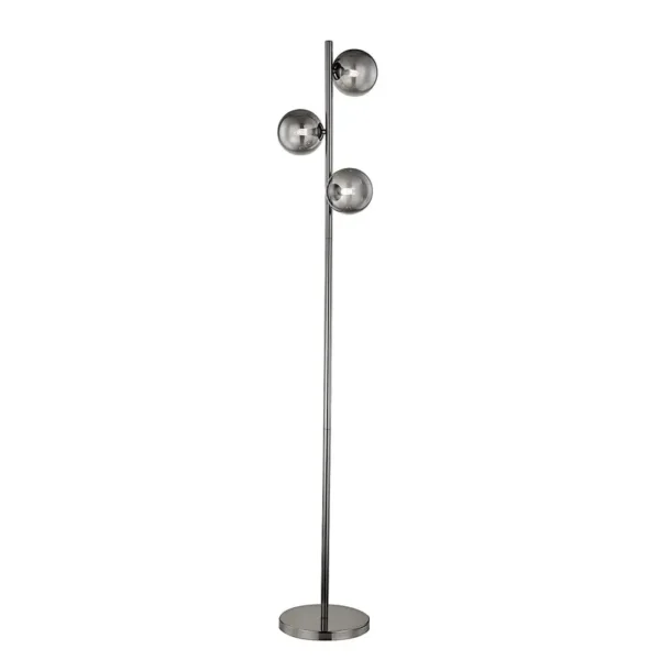Stehleuchte 28 x 153 x 28cm Grau/Grau Material: Glas, Metall LED G9