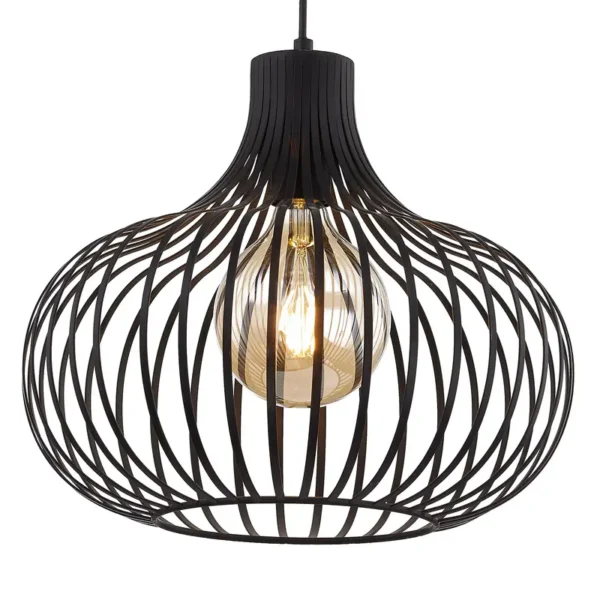 Pendelleuchte Vorey I Ø 40cm Schwarz/Schwarz Material: Metall Metallart: Eisen Oberfläche Metall: Foliert E27