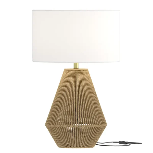 Tischleuchte STJAN 34 x 54 x 34cm Weiß Baumwollstoff E27