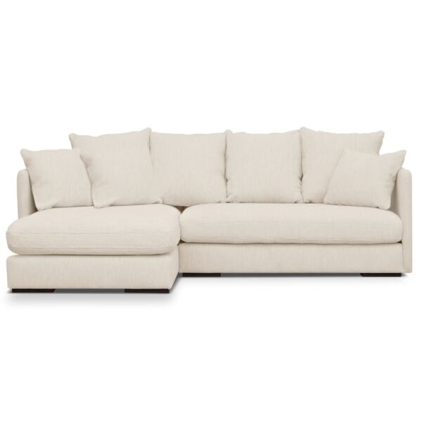 4/5-Sitzer-Ecksofa mit Ecke auf der linken Seite, beige