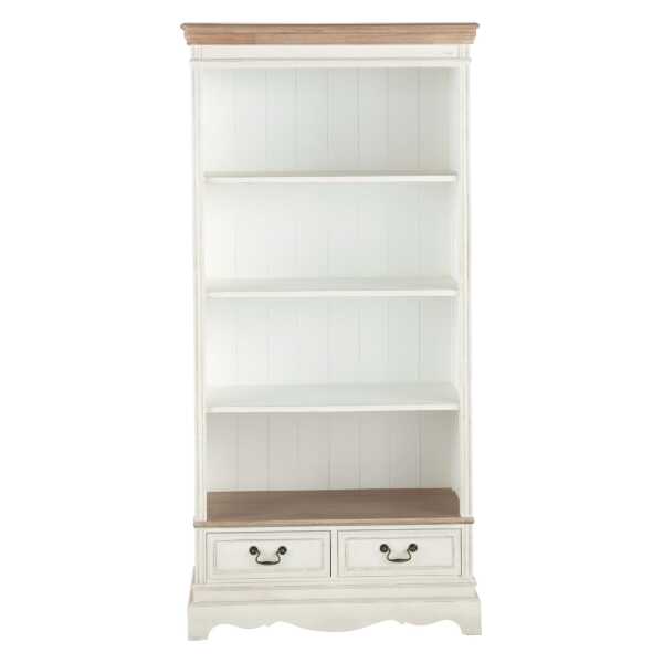 Bücherregal mit 2 Schubladen, cremefarben, B90