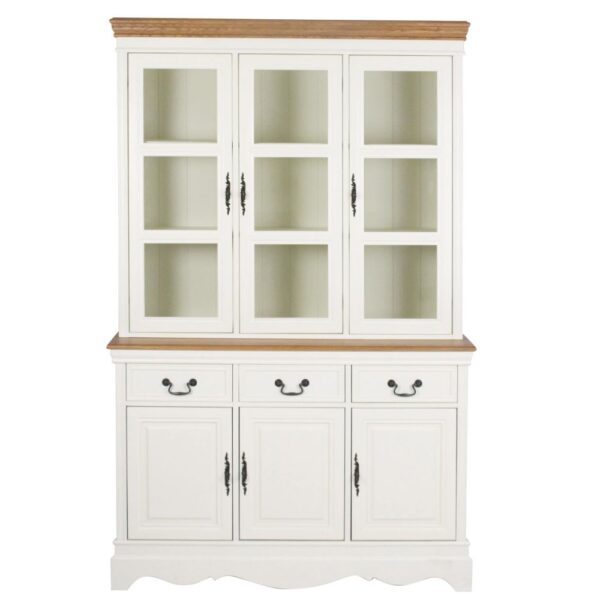 Cremefarbener 3-türiger Schrank, 123 cm